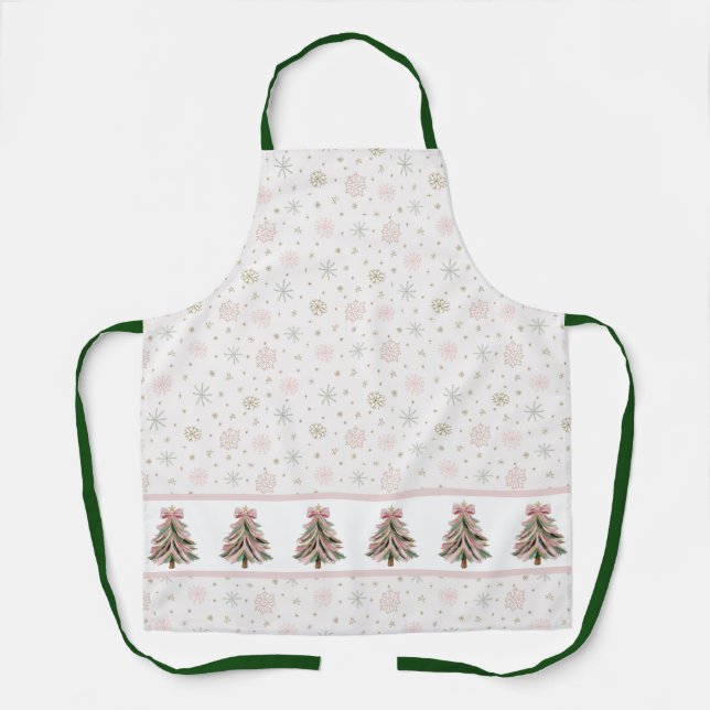 Delantal Brushstroke Christmas Tree All-Over Print Apron (Anverso)