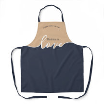BUBBIE es Love NAVY y TAN Script Apron