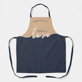 Delantal BUBBIE es Love NAVY y TAN Script Apron