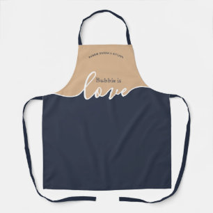 Delantal BUBBIE es Love NAVY y TAN Script Apron