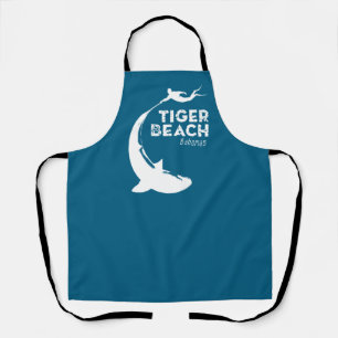 Delantal Buceo de tiburones en la playa de Tiger