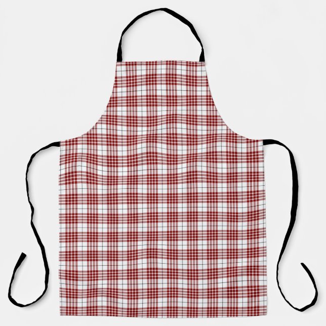 Delantal Buchanan tartán rojo blanco a cuadros (Anverso)