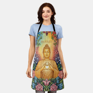 Delantal Buda, Corazón de la Luz, Nombre, Floral, Vintage