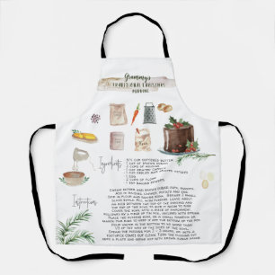 Delantal Budín de Navidad Tradicional   Receta Heirloom