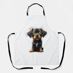 Delantal Buen perro negro con ojos verdes camiseta clásica