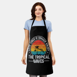 Delantal Buenas Vibraciones Verano Olas Tropicales