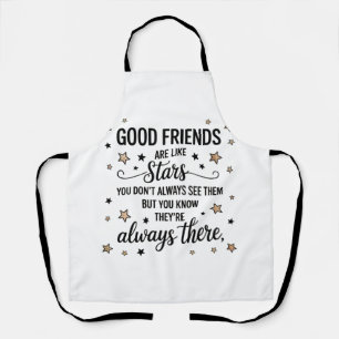 Delantal Buenos amigos son como estrellas Frase Inspiradora