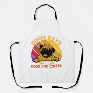 Delantal buenos días empezar con doge y café