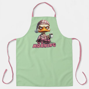 Delantal Buenos Días Pato Gruñón Con Café Y Pijama