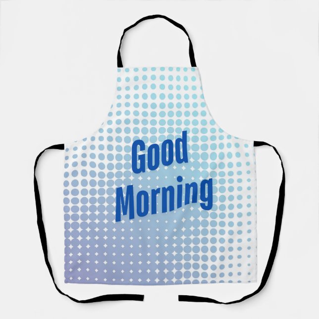 Delantal Buenos Días Puntos Azules (Anverso)