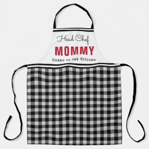 Delantal Búfalo blanco y negro colocado mami personalizado