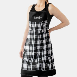 Delantal Búfalo blanco y negro rústico