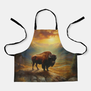 Delantal Buffalo Bison Sunset Silhouette