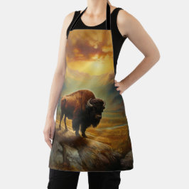 Delantal Buffalo Bison Sunset Silhouette