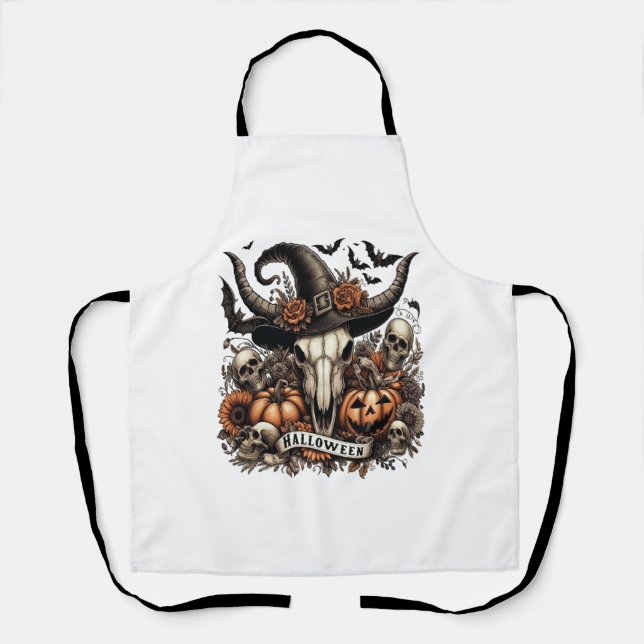 Delantal Bull Skull Halloween Cow (Anverso)