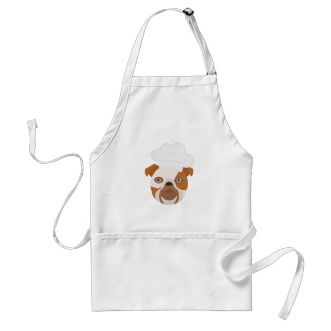 Delantal Bulldog Con Gorra Chef (Frente)