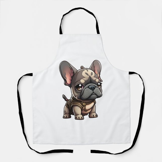 Delantal Bulldog francés Chibi (Anverso)