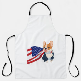 Delantal Bulldog francés con bandera de los Estados Unidos