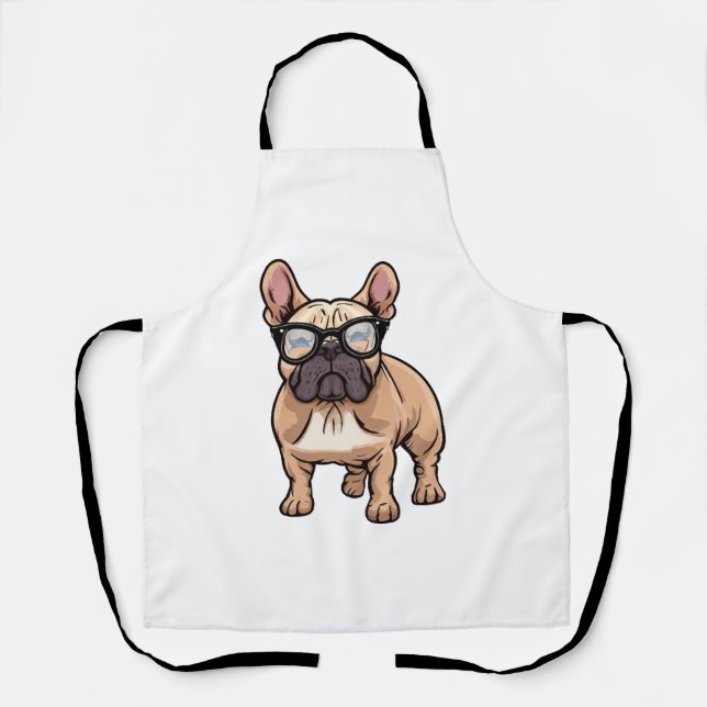 Delantal Bulldog Francés con Gafas  (Anverso)