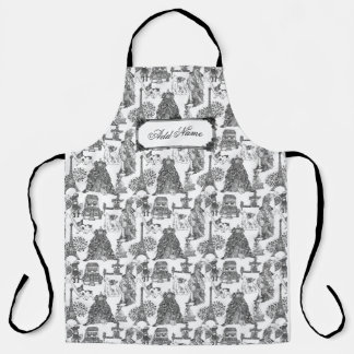 Delantal Bulldog FRANCÉS Frenchie Black Toile con nombre pe