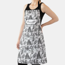 Delantal Bulldog FRANCÉS Frenchie Black Toile con nombre pe