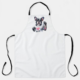 Delantal Bulldog francés que corazón a mamá Tattoo Apron