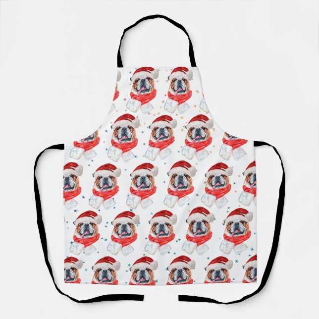Delantal Bulldog Inglés Navidad (Anverso)