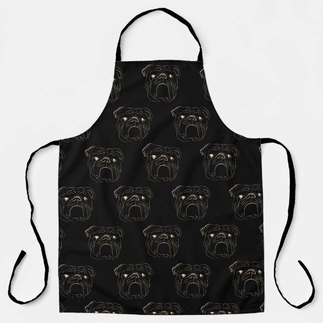 Delantal Bulldog Inglés Negro (Anverso)