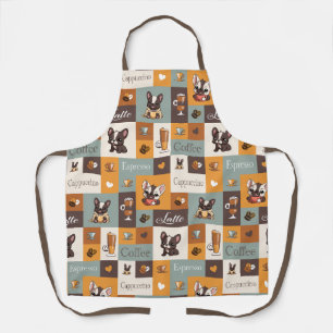 Delantal Bulldog lindo café amor
