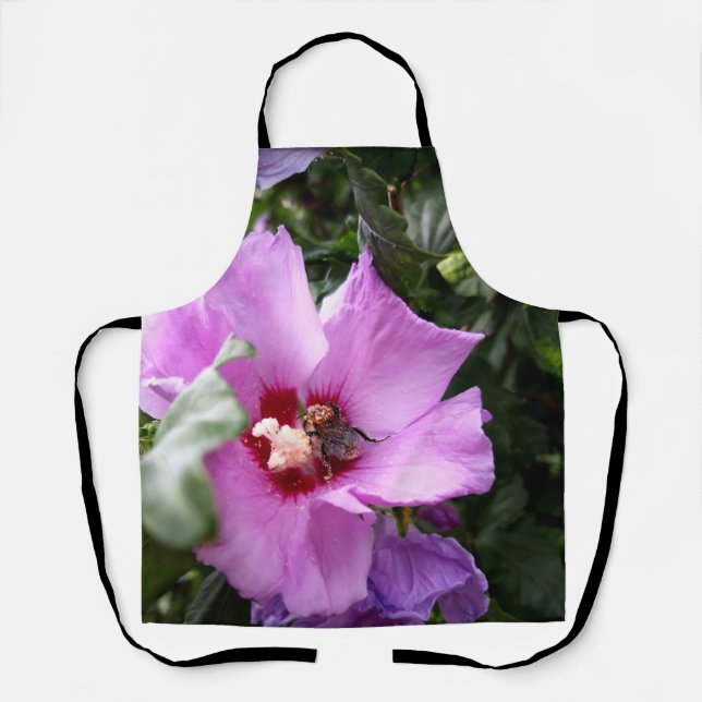 Delantal Bumblebee en la flor de Hibiscus (Anverso)
