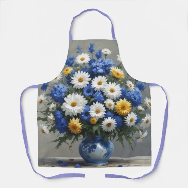 Delantal Bunch of Flowers Elegant Watercolor (Anverso)