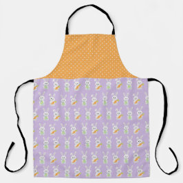 DELANTAL BUNNIES Y CARROS DE PURPLE Y NARANJA ORIENTAL