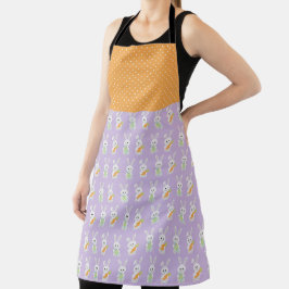 DELANTAL BUNNIES Y CARROS DE PURPLE Y NARANJA ORIENTAL