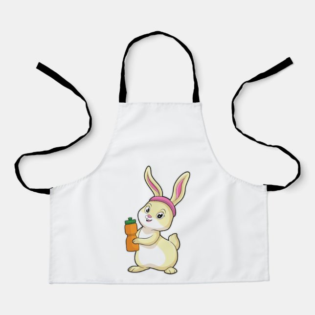 Delantal Bunny at Fitness con botella de bebida (Anverso)