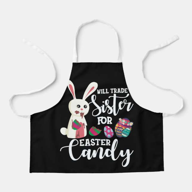 Delantal Bunny Comer Huevos De Chocolate Hará Comerciar A H (Anverso)
