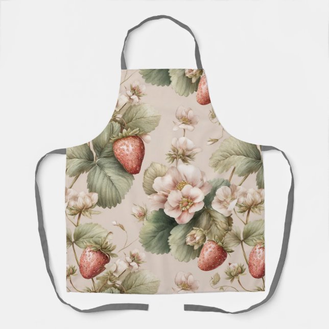 Delantal Bunny de color agua dulce con fresas (Anverso)