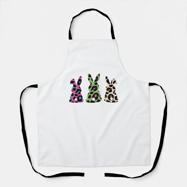 Delantal Bunny Easter Leopard Plaid Buffalo Rabbit Easter D (Anverso)