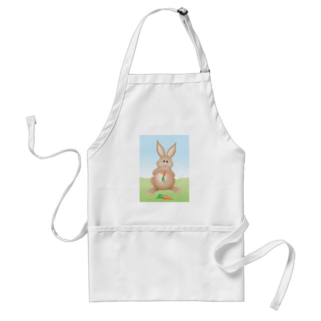 Delantal Bunny Eating Carrot Adorable Rabbit (Frente)