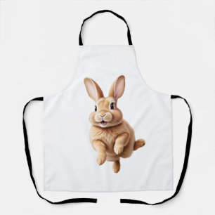 Delantal Bunny Happy Playful Jumping En El Conejo Aéreo