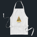 Delantal Buon Natale Italiano Feliz Navidad Pizza Slice<br><div class="desc">Ilustracion de una porción de pizza en forma de árbol de Navidad,  decorada con verduras,  aceitunas y rodajas de tomate y coronada con una estrella. Texto editable que dice: "Buon Natale".</div>