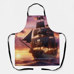 Delantal Buque pirata al amanecer