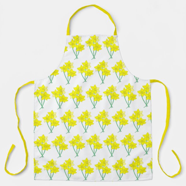 Delantal Buquete floral de la flor de la primavera del Daff (Anverso)