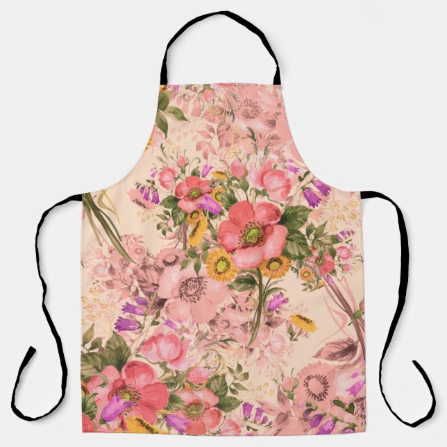 Delantal Buquets de estilo rococó sin foco. Hermosa bouque (Anverso)