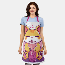 Delantal Burbuja de Té Gatito