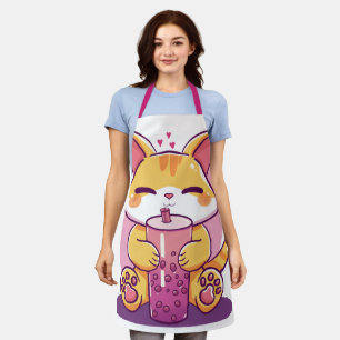 Delantal Burbuja de Té Gatito