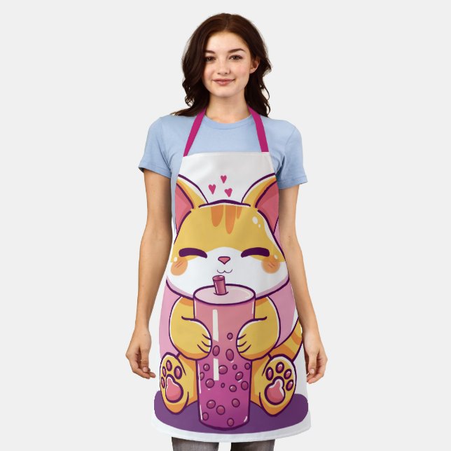 Delantal Burbuja de Té Gatito (Gastado)
