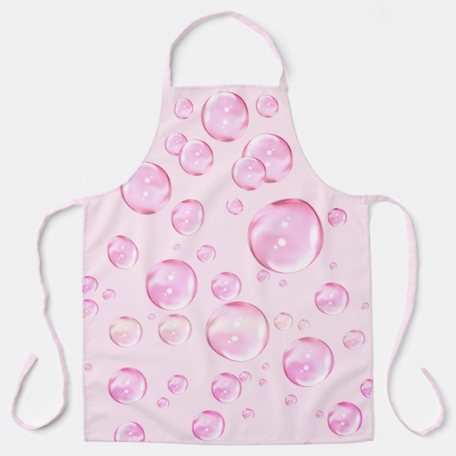 Delantal Burbujas rosas Apron rosado (Anverso)