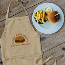 Burger Master Dad BBQ Fiesta Mens Apron Adulto