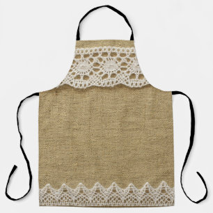 Delantal Burlap, textura de tela de encaje.