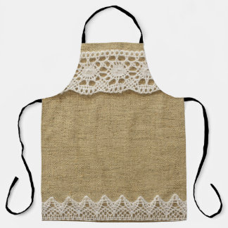 Delantal Burlap, textura de tela de encaje.